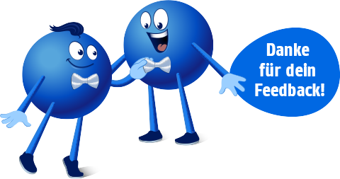 Grafik mit Pointees und der Nachricht, Danke für dein Feedback