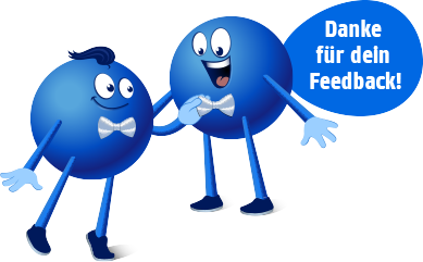 Grafik mit Pointees und der Nachricht, Danke für dein Feedback